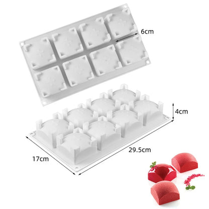 Fruit & Heart Silicone Cake Mold — Geometry Chocolate, Ice Cube, Biscuit & Jelly DIY Baking Set for Pudding & Birthday Gifts