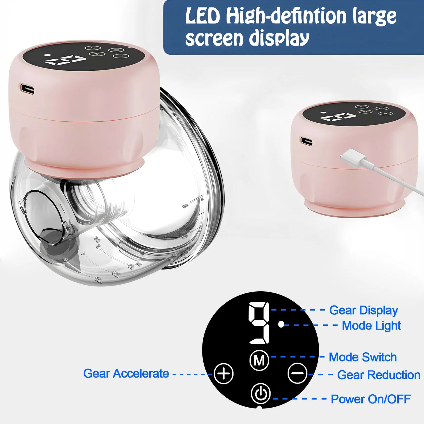 Wearable Electric Breast Pump — Portable Hands-Free Silent Breast Milk Extractor & Collector, 1PCS