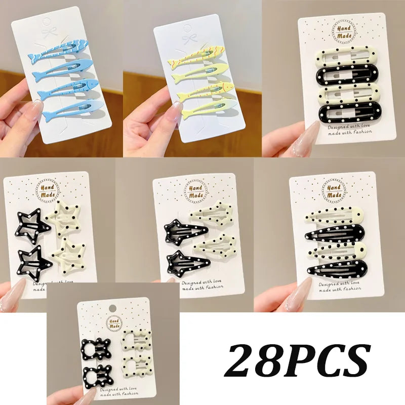 Cute Fish Hair Clips Set - 4PCS Blue & Yellow Elegant Side Hairpins for Women & Girls Fashion Accessories