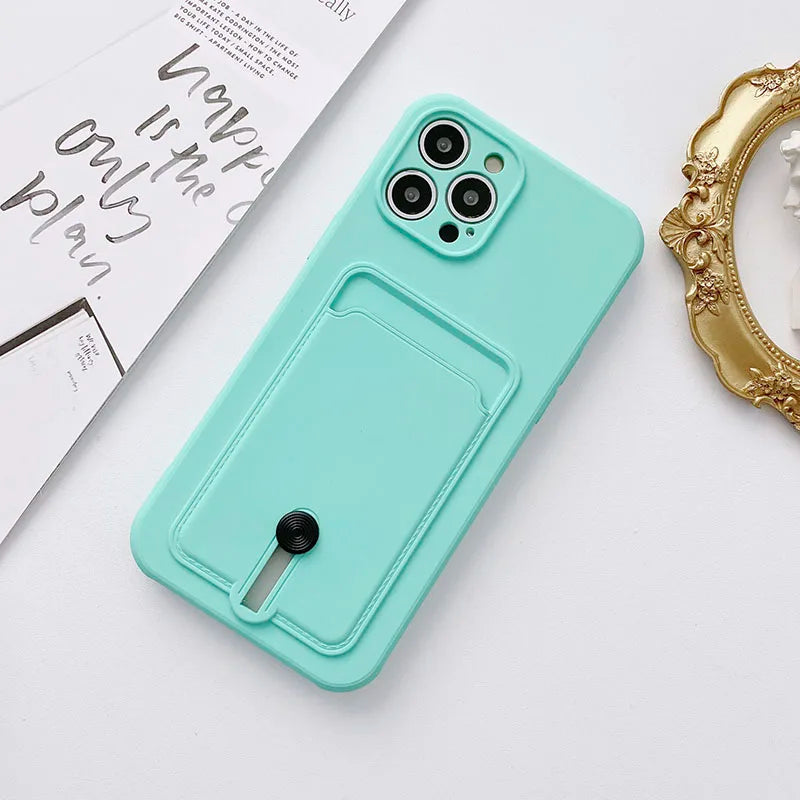 Shockproof Wallet Phone Case for Samsung Galaxy A51/A52/A53/A55 & A71/A72 – Soft Silicone Card Slot Back Cover