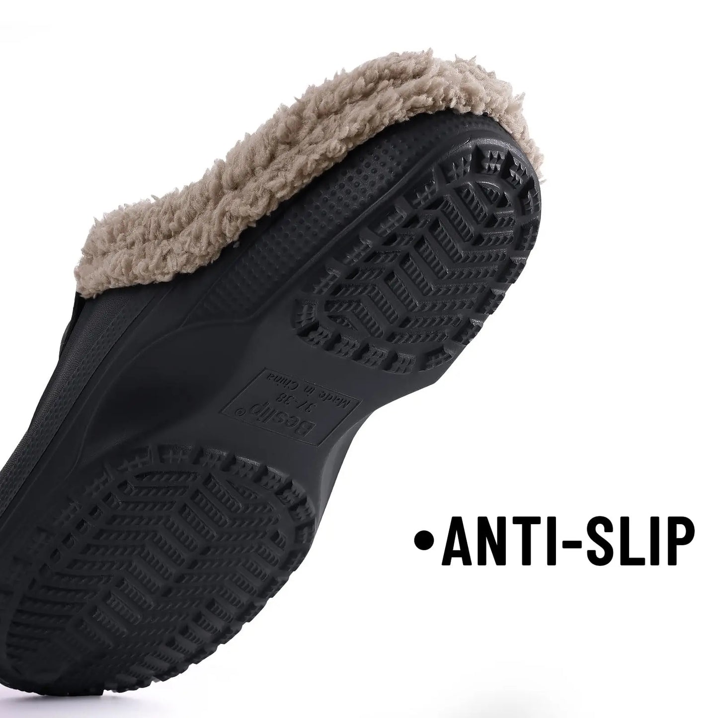 Bebealy Casual Women’s Garden Shoes & Warm Fluffy Men’s Waterproof Winter Slippers – Outdoor Antiskid Classic Leopard Design