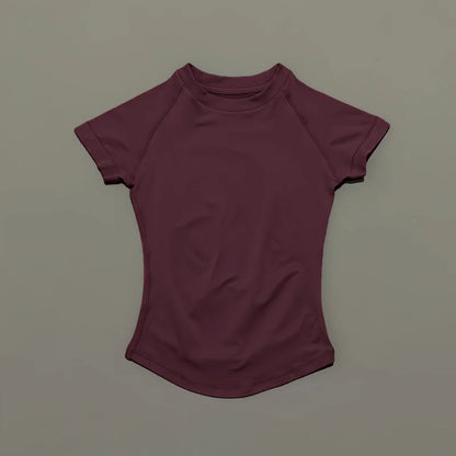 Women’s Seamless Sports Top – Short Sleeve Slim Fit Yoga & Gym Running Fitness Activewear T-Shirt Athletic Workout Tee