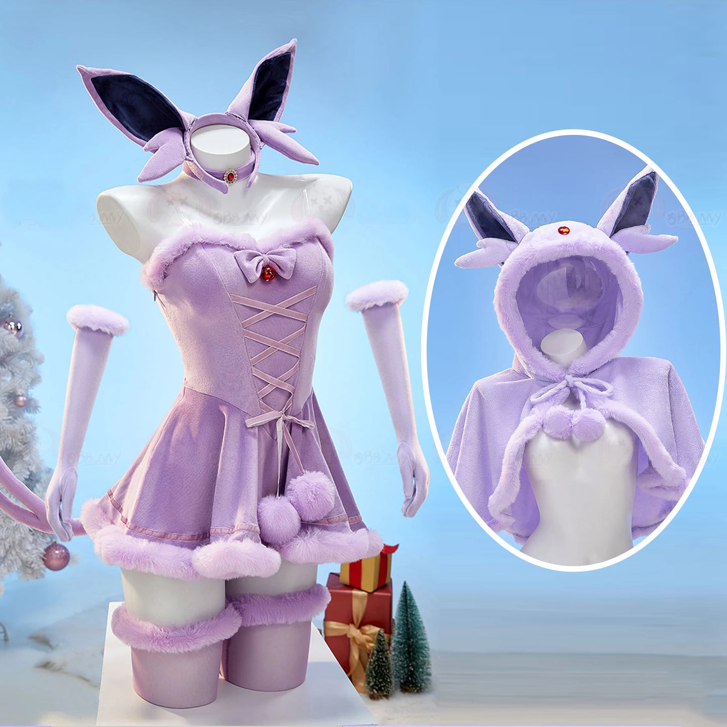Anime Vaporeon Umbreon Sylveon Cosplay Costume - Sexy Cloak Dress Outfit for Women, Halloween & Christmas