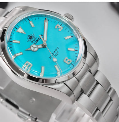 ADDIESDIVE Luxury Men’s Automatic Watch — BGW9 Luminous Bubble Mirror, Sapphire Glass, 100M Waterproof Steel Analog Timepiece