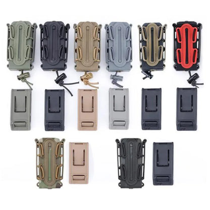 Tactical 9mm Single Magazine Pouch – MOLLE Clip, Quick Release FastMag Holder for P226, Glock 17/19, Beretta M9/PX4, Hunting Gear