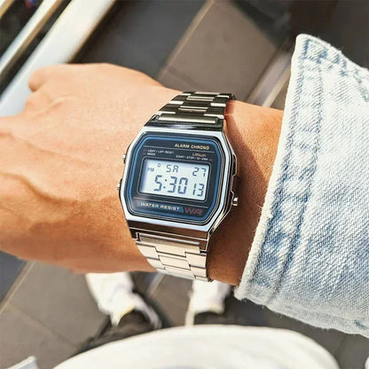 F91W Luxury Waterproof Retro Digital Watch – Stainless Steel Sports Military Wrist Watch for Men and Women