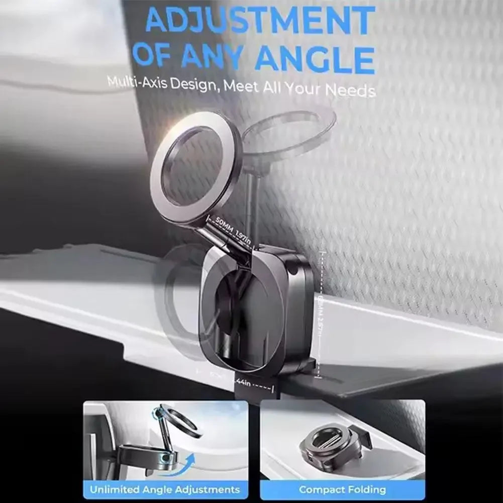 Magnetic Rear Seat Phone Holder - 360° Rotating Adjustable Travel Mount for MagSafe iPhone and Xiaomi Smartphones