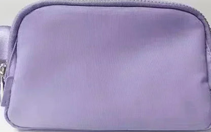 Unisex Fitness Running Waist Bag – Fashionable Sports Bag with Metal Logo, Yoga & Mobile Holder