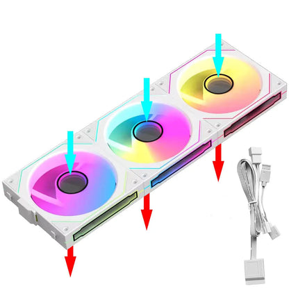 JUMPEAK MX120 360mm Modular Wireless Splicing PC Cooling Fan – 120mm ARGB Case Fan with Infinite Mirror Effect for Computer Water Cooler