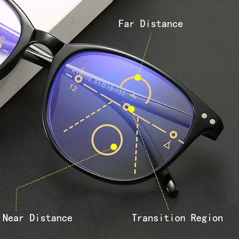 3-in-1 Progressive Multifocal Reading Glasses for Women – Easy Focus Eyeglasses for Near & Far Vision +1.0 to +4.0