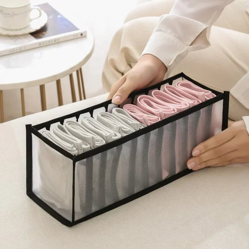 Foldable Underwear Drawer Organizer - Closet Storage Box Divider for Underpants, Socks, Bras & Clothing Accessories