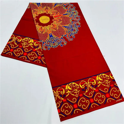 6 Yards African Real Wax Fabric - 100% Cotton Original Ankara Print for Party Dresses K121901