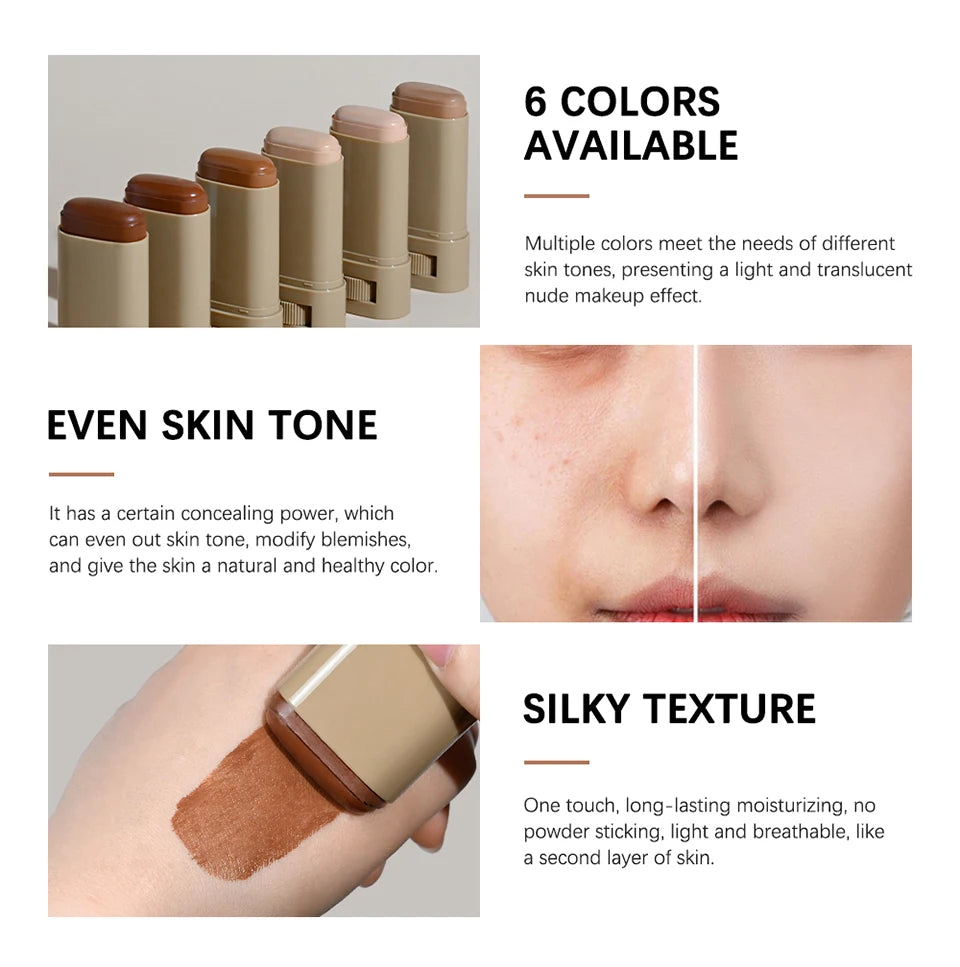 Waterproof Skin Tint Stick – Nourishing Tinted Foundation & Contour Balm for Face Makeup