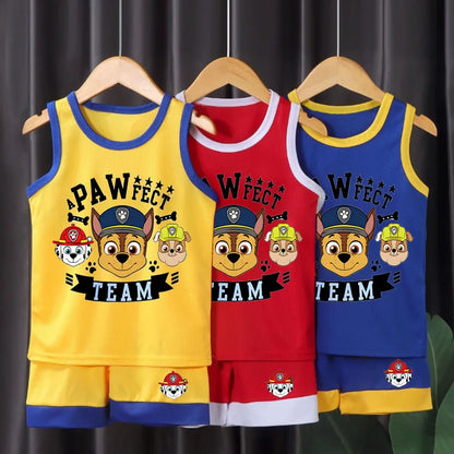 PAW Patrol Kids Basketball Outfit Set - Breathable Mesh Vest & Shorts 2-Piece Summer Clothes
