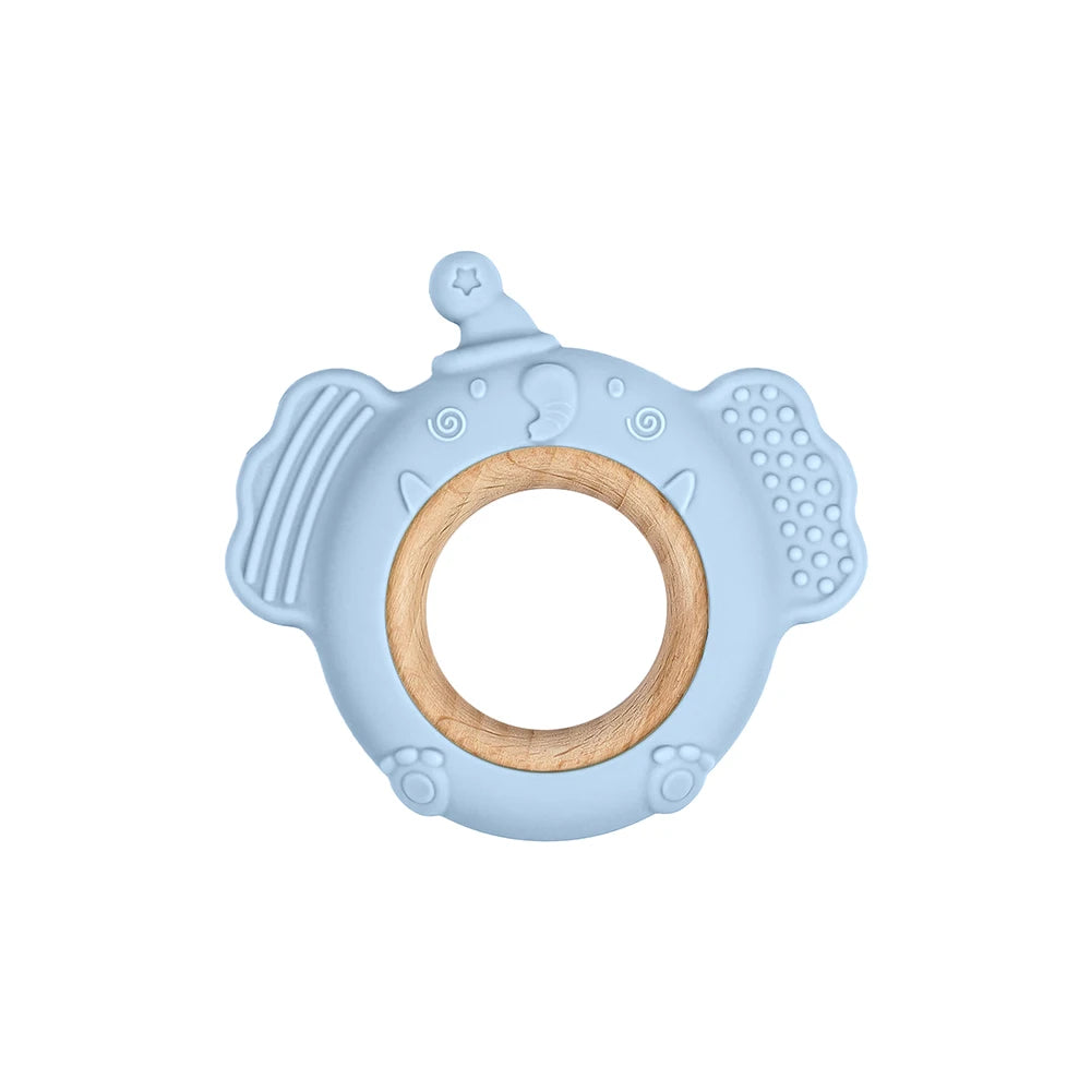 TYRY.HU Silicone Baby Teether - Cartoon Frog & Deer Teething Necklace Pendant for Infant Gum Relief Gift