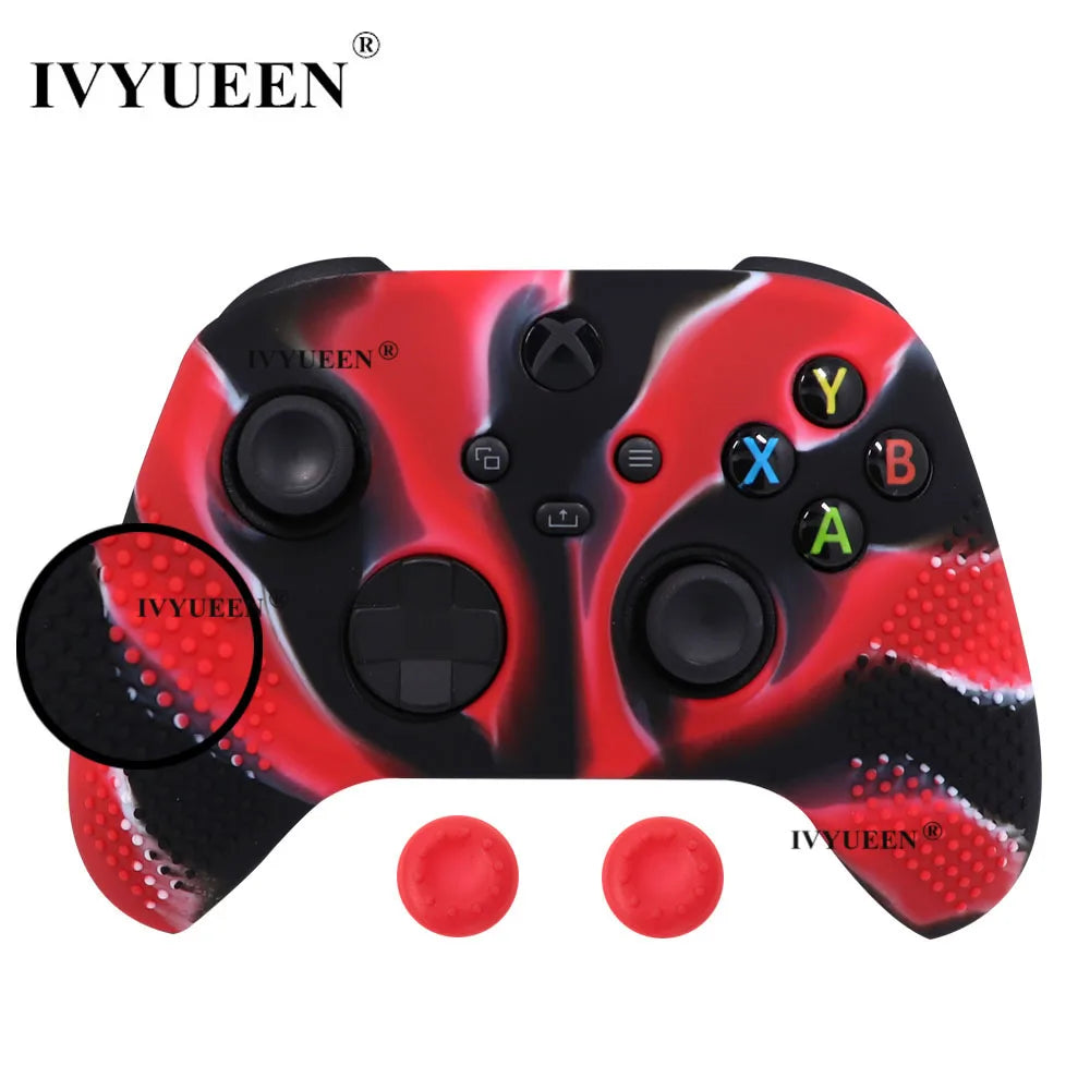 IVYUEEN MixColor Protective Silicone Case for Xbox Series S/X Controller — Thumbstick Grip Caps & Gamepad Cover