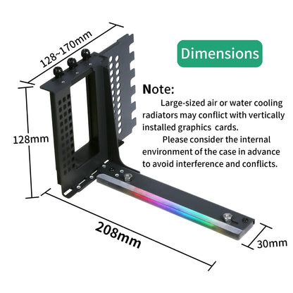 PCIe 5.0 X16 GPU Riser Cable - Gen5 128GB/s Right-Angle Graphics Card Extension for Vertical PC Mounting