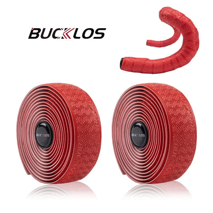 BUCKLOS Road Bike Handlebar Tape – PU Shock-Absorbing Anti-Slip Wrap with Bar End Plugs for Cycling