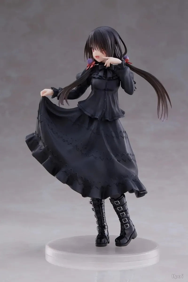 18cm Date A Live Tokisaki Kurumi Anime Figure — PVC Standing Model Toy in Black Dress, Cute Girl Car Interior Ornament
