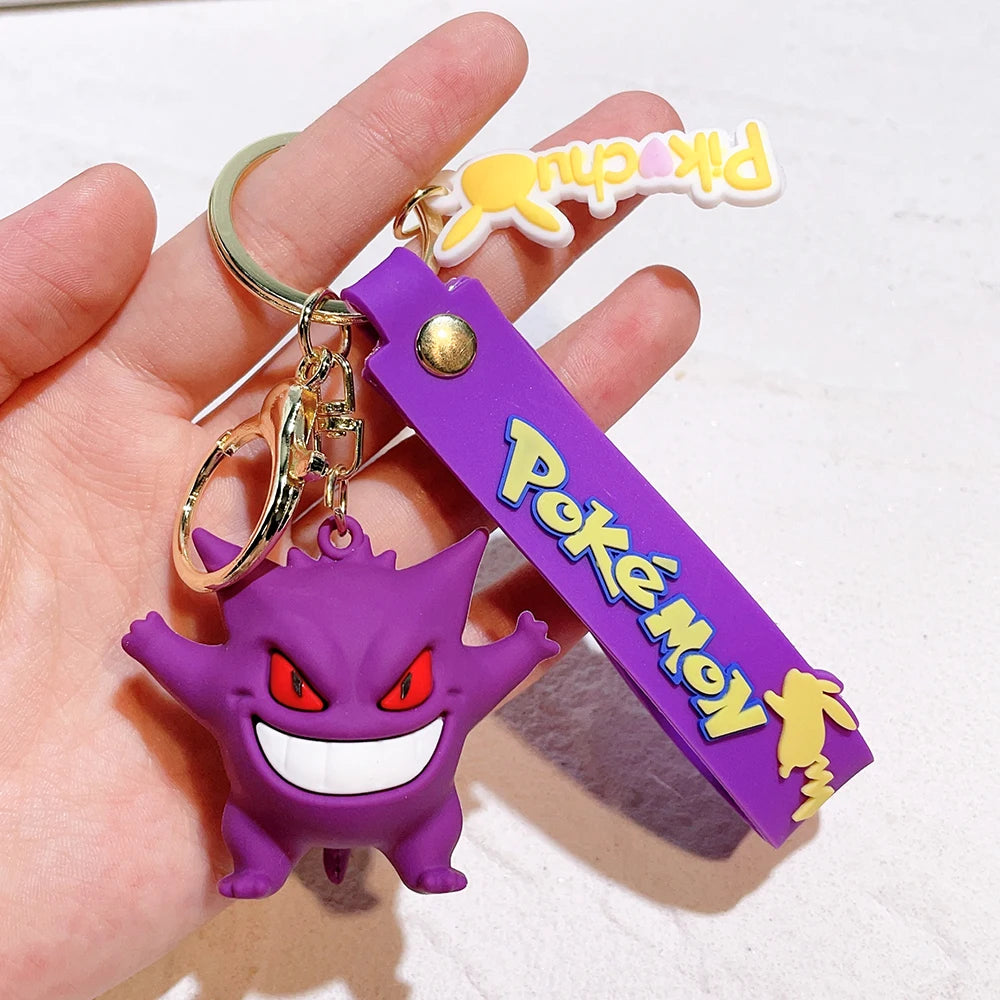 Pokemon Keychain – Pikachu, Charmander & Psyduck Anime Toy, Kawaii Cartoon Doll Pendant for Car, Bag, Kid Gift