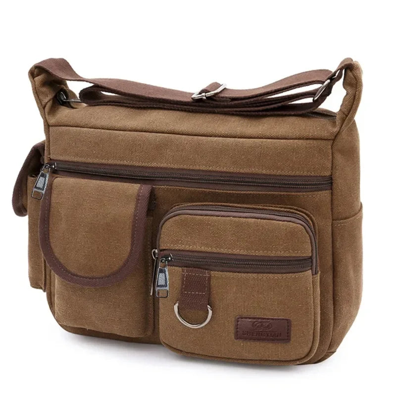 Men's Casual Sling Bag – Vintage Crossbody Messenger Shoulder Bag for Travel & Outdoor Use