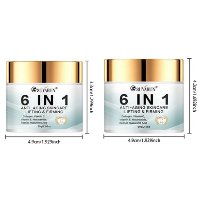 SUYARUN 6-in-1 Anti-Aging Cream - Hydrating, Firming and Brightening Facial Moisturizer for All Skin Types