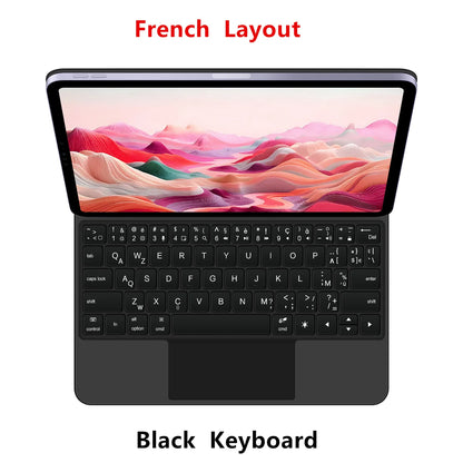 Backlit Magic Keyboard Case for iPad Pro 11/13" (2024 M4) & iPad Air M2 – Smart Folio Cover