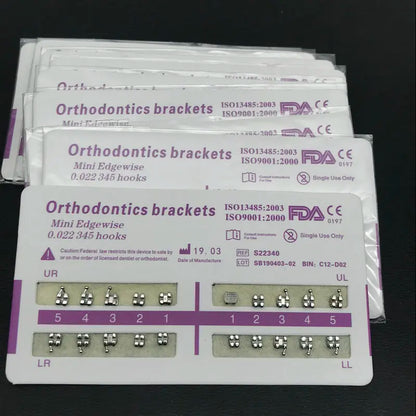 10 Packs Dental Orthodontic Metal Braces – Mini Roth/MBT/Edgewise 022 Slot Brackets for Dentist Treatment