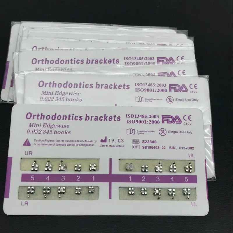 10 Packs Dental Orthodontic Metal Braces – Mini Roth/MBT/Edgewise 022 Slot Brackets for Dentist Treatment