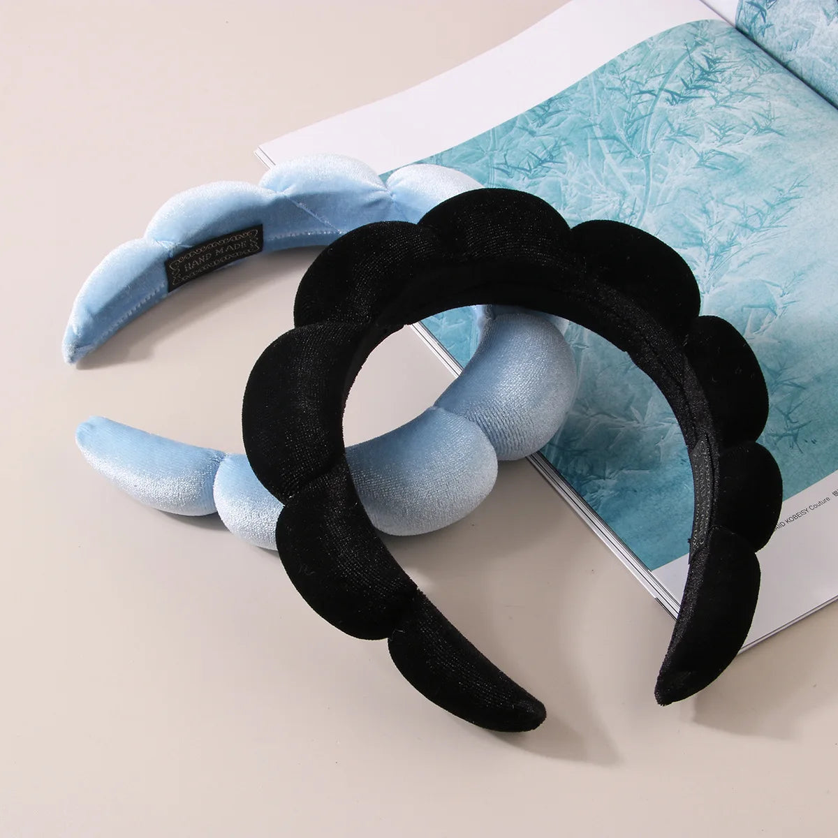 Sponge Spa Headband with Wristbands – Wide Padded Face Washing, Skin Care, Makeup Removal & Shower Headband for Women & Girls