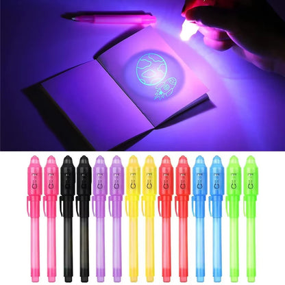 12-Pack Invisible Ink Spy Pens with UV Light — Magic Markers for Secret Messages, Party Favors & Kids’ Gifts