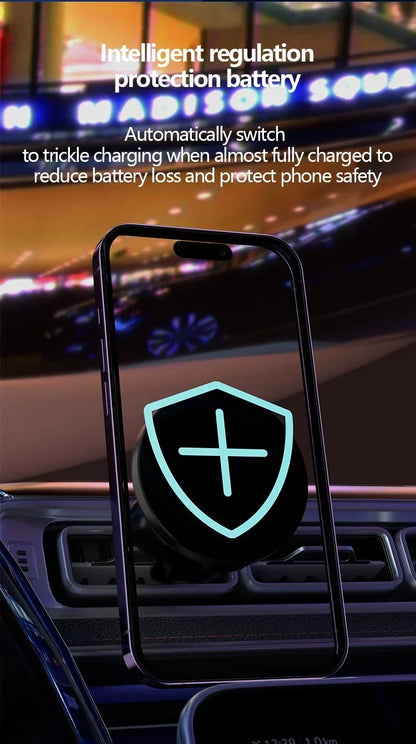 30W Magnetic Wireless Car Charger Stand – Fast Air Vent Mount for iPhone 15/14/13/12 Pro Max/Mini