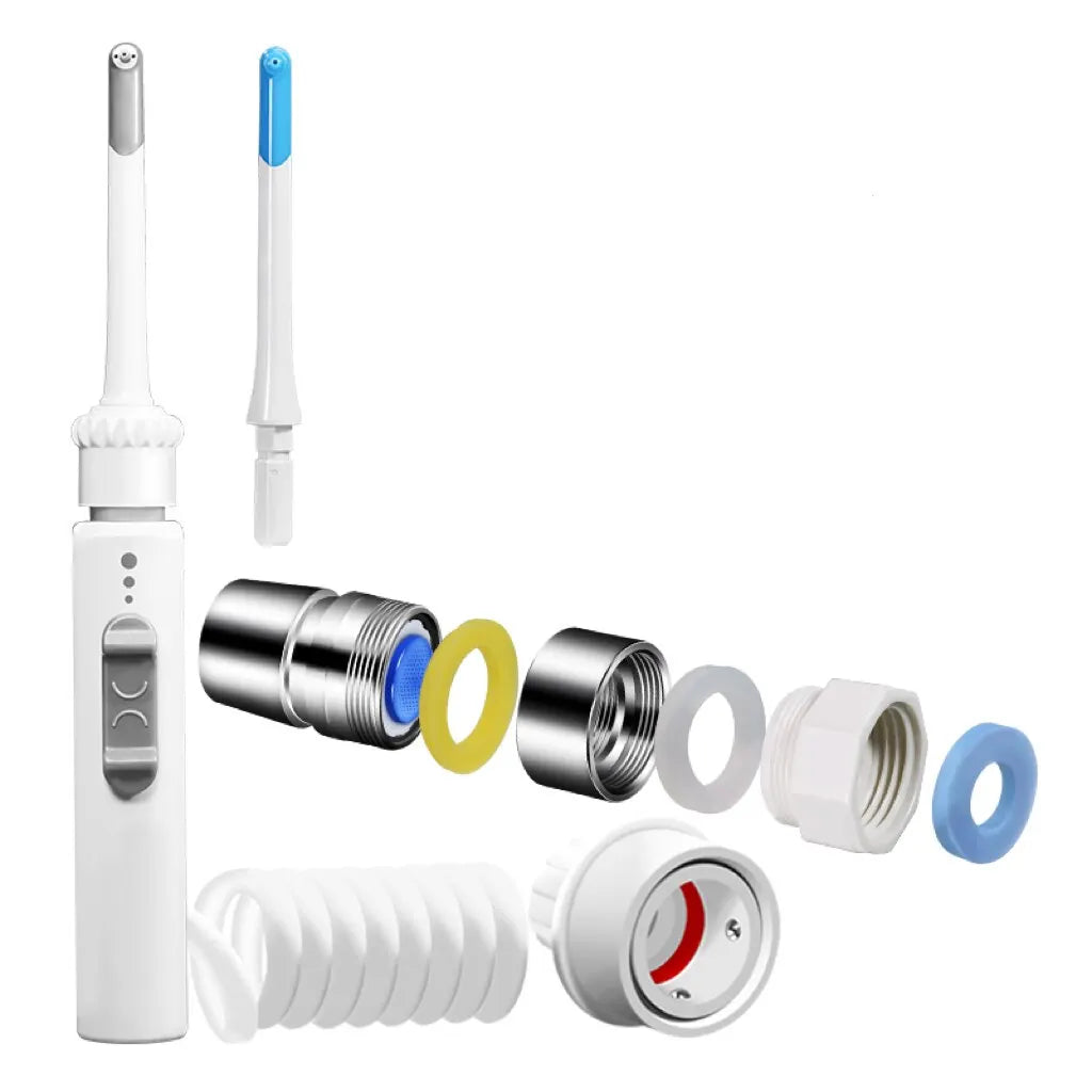 Portable Dental Scaler Faucet Attachment: No Power Supply Needed for Tartar Removal and Oral Cleaning - Water Dental Floss