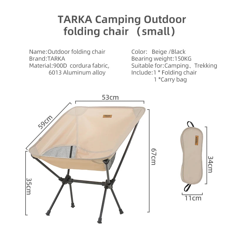 TARKA 2pcs Foldable Camping Chairs – Lightweight Folding Travel, Fishing, Backpacking, Garden & Balcony Seats
