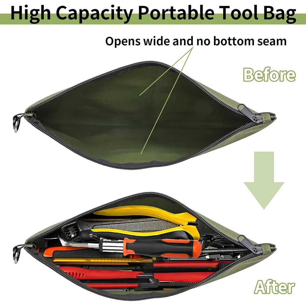 Waterproof Multi-Function Tool Bag – Wear-Resistant Zipper Pouch for Camping, Gardening & Woodworking