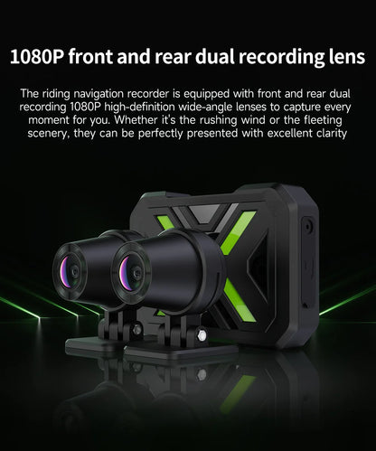 JIUYIN Dual Motorcycle Action Camera – 1080P Front & Rear DVR, Waterproof Dash Cam with WiFi