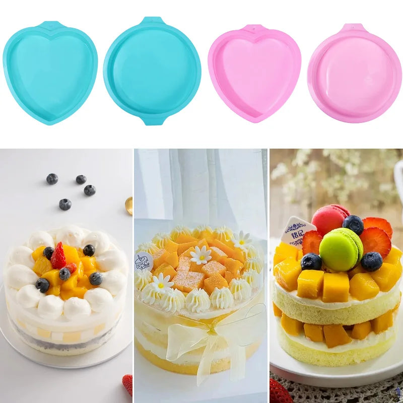 FAIS DU Silicone Cake Pan Set – 2-8pcs 4/6/8inch Round Molds for Rainbow Cake & Mousse Baking