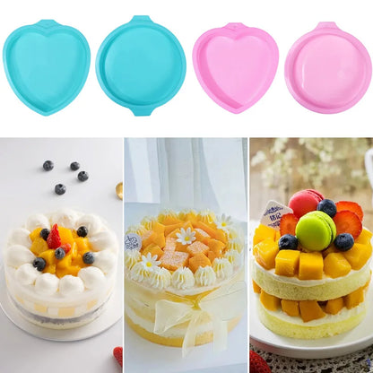 FAIS DU Silicone Cake Pan Set – 2-8pcs 4/6/8inch Round Molds for Rainbow Cake & Mousse Baking