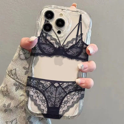 Lace Pattern iPhone Case - Transparent Protective Cover for iPhone 11–16 Series