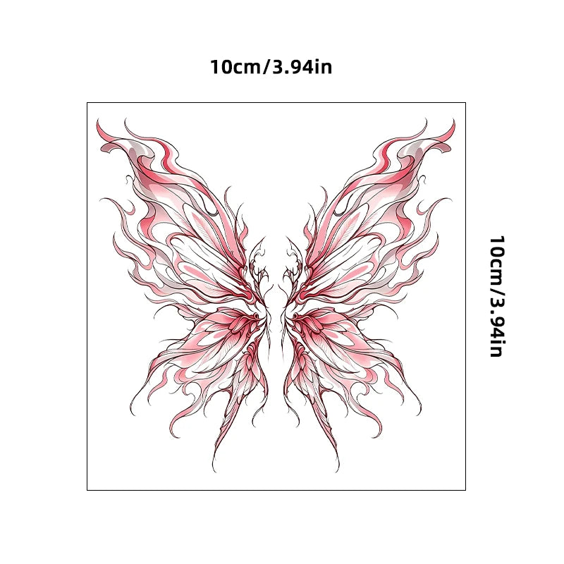 Butterfly Waist Tattoo Sticker - Waterproof Long-Lasting Realistic Temporary Tattoo for Lower Abdomen Design