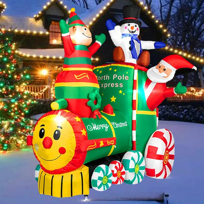6FT Inflatable Christmas Tree Decoration with LED Lights – Outdoor Xmas Festival Party Toy & Holiday Scene Decor