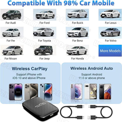 5-in-1 CarPlay AI Box – Wireless Android Auto Adapter and Multimedia Player for YouTube, Netflix, and Auto Connect