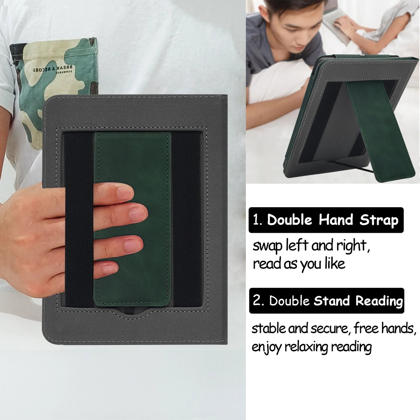 2024 All-New Kindle Paperwhite 12th Gen 7" Case - Signature Edition Cover with Auto Sleep/Wake, Double Hand Strap and Stand