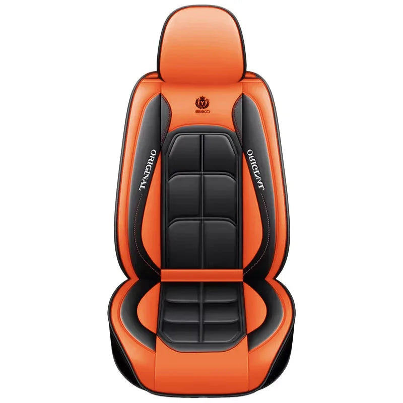 Universal Leather Car Seat Cover – All-Season Full-Coverage Cushion for Driver and Passenger Seats