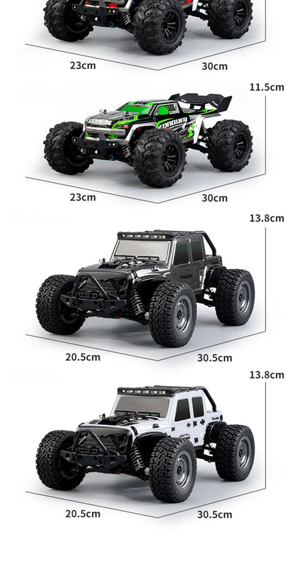 16103 Fast RC Cars – 50km/h 1/16 Off-Road 4WD Monster Truck with LED Headlights, 2.4G Waterproof Remote Control (For Adults & Kids)