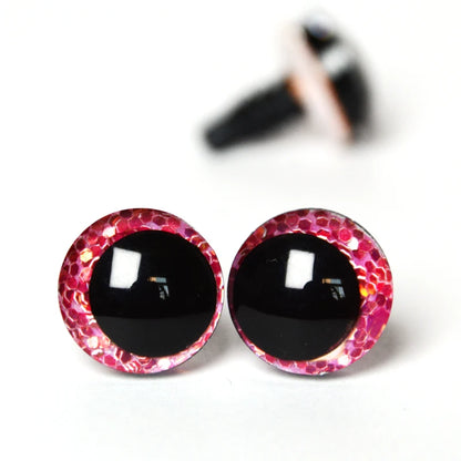 20pcs 3D Cartoon Glitter Doll Safety Eyes – Strange Eyes with Hard Washer, 16mm-30mm for Toys