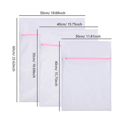3Pcs/Set Zippered Mesh Laundry Bags – Bra & Underwear Cleaning Baskets, Household Laundry Care Accessories