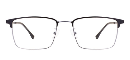 Comfortable Rectangular Men’s Business Glasses – Full Rim Browline Metal Frame for Optical Prescription Lenses