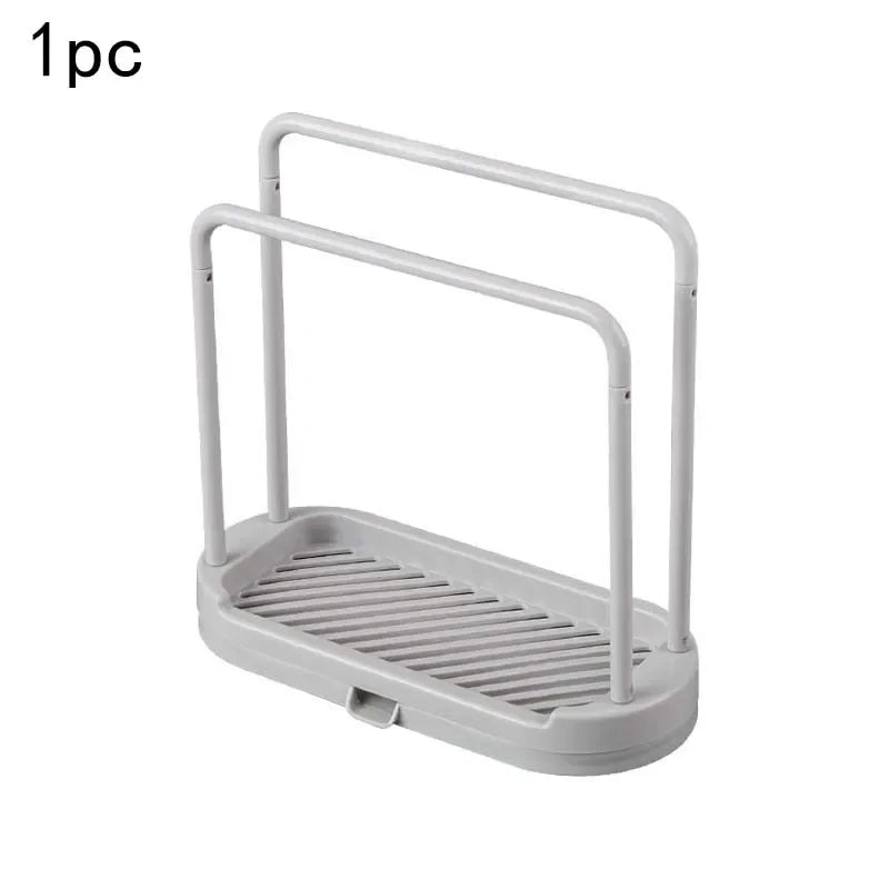 Detachable Kitchen & Bathroom Dishcloth Holder – Sink Sponge Rack & Scrubber Brush Organizer Shelf