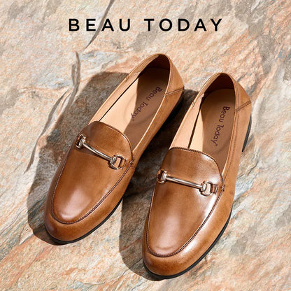 BEAUTODAY Women’s Dress Loafers – Cow Leather & Sheepskin Formal Business Shoes, Handmade Spring/Autumn 2025 27171